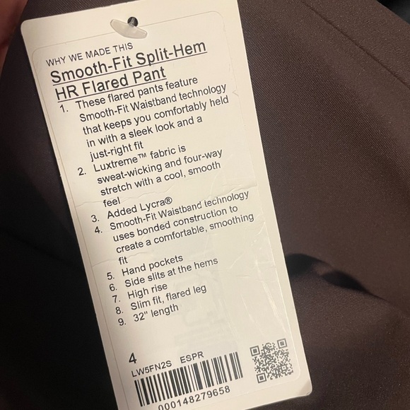 NWT Lululemon Smooth-Fit Split-Hem High-Rise Flared Pant - Picture 6 of 6
